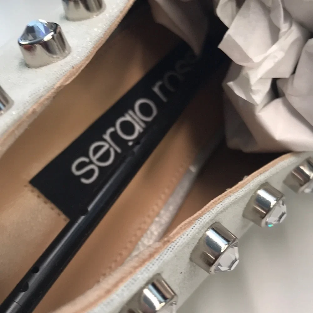 Sergio Rossi Silver Embellished Women's Shoes